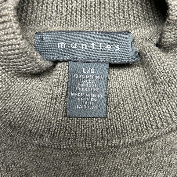 Mantles 100% Murino wool olive green khaki sweater woman’s size L - Picture 6 of 9